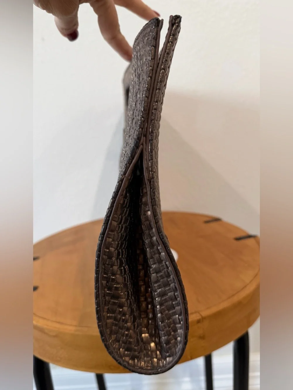 Woven Brown Clutch Handbag